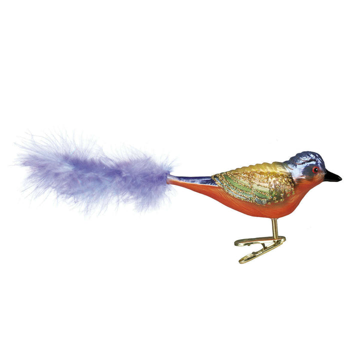 Old World Christmas Painted Bunting Blown Glass Ornament