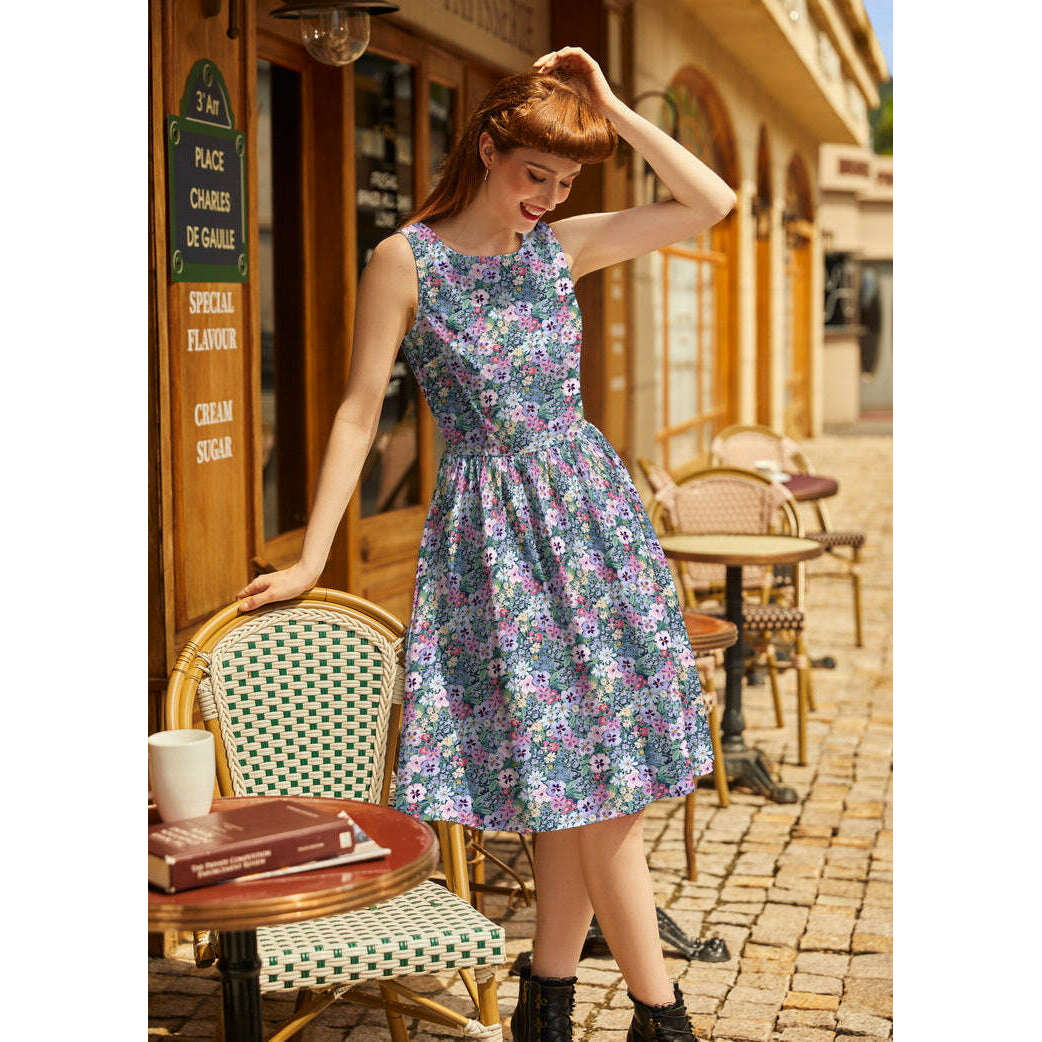 Painted Floral Vintage Dress