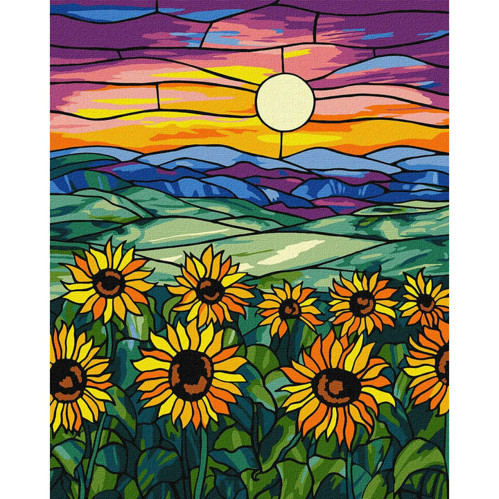Painting by Numbers kit A field of sunflowers KHO5132