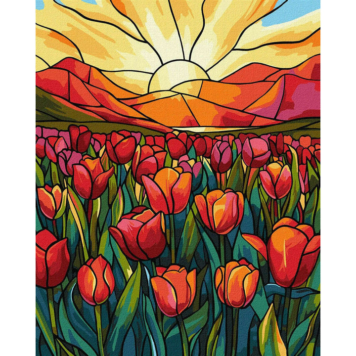 Painting by Numbers kit A field of tulips KHO3282
