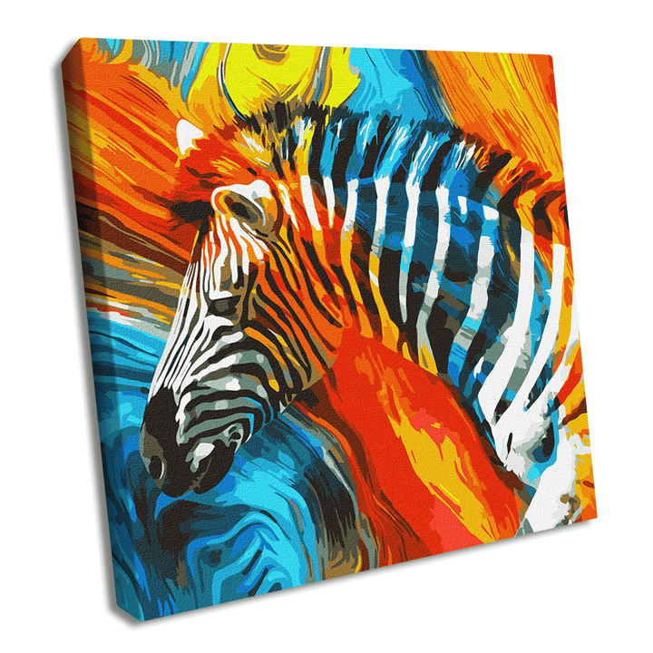 Painting by Numbers kit Colored zebra KHO4269