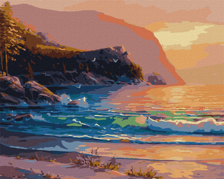 Painting by Numbers kit Evening glow of the waves KHO2761