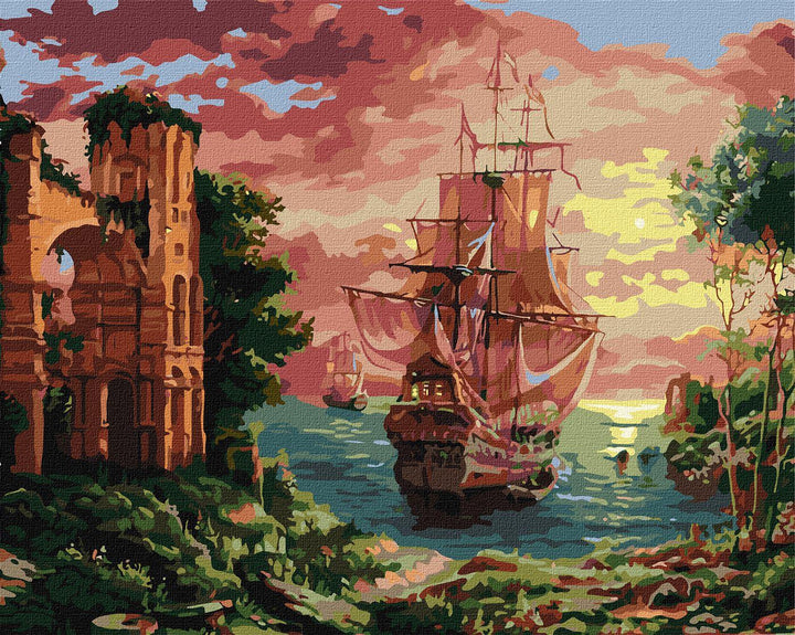 Painting by Numbers kit Evening harbor KHO2767