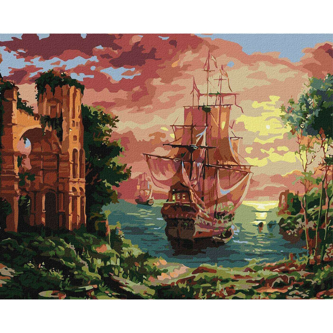 Painting by Numbers kit Evening harbor KHO2767
