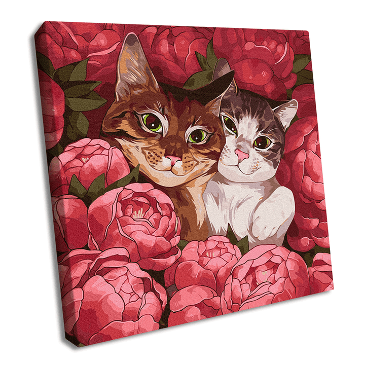 Painting by Numbers kit Kittens and Peonies KHO4341