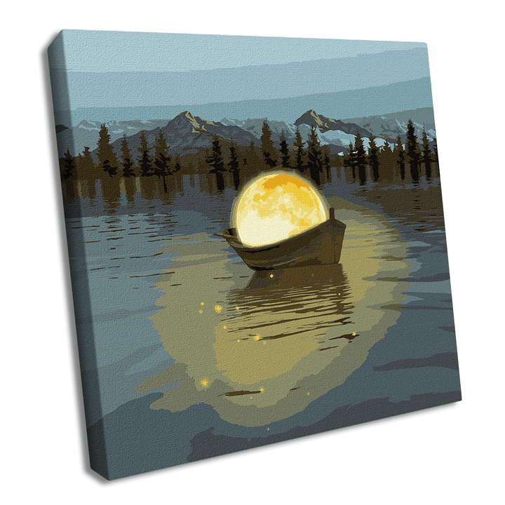 Painting by Numbers kit Moon boat with metallic paints KHO5031