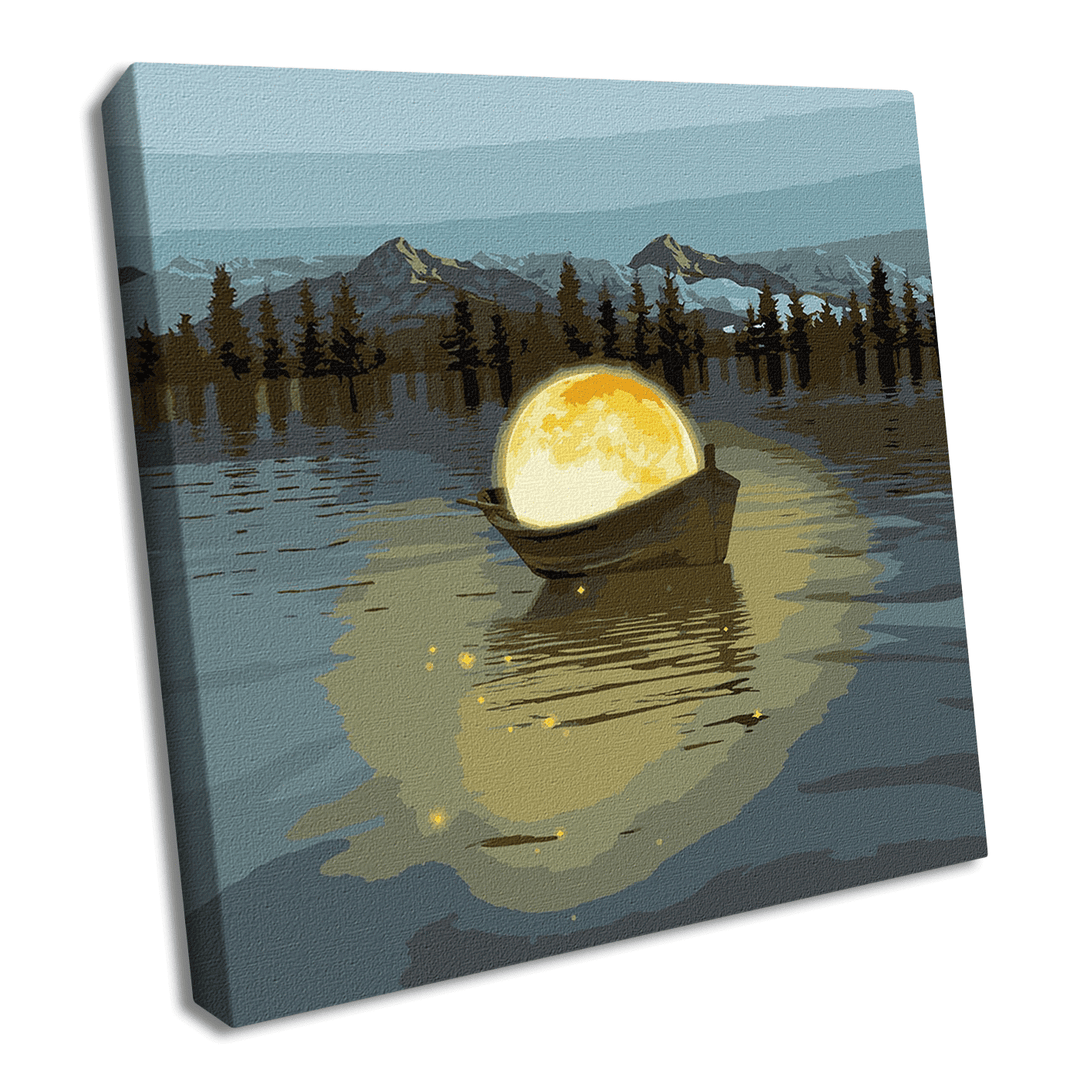 Painting by Numbers kit Moon boat with metallic paints KHO5031