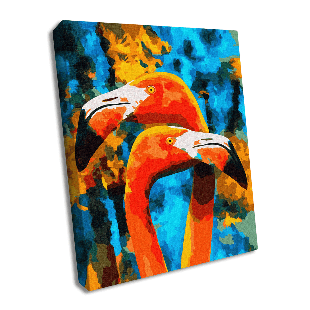 Painting by Numbers kit Orange flamingos KHO4261