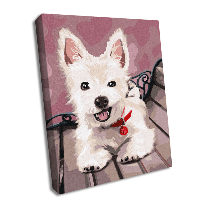 Painting by Numbers kit Playful puppy KHO4289