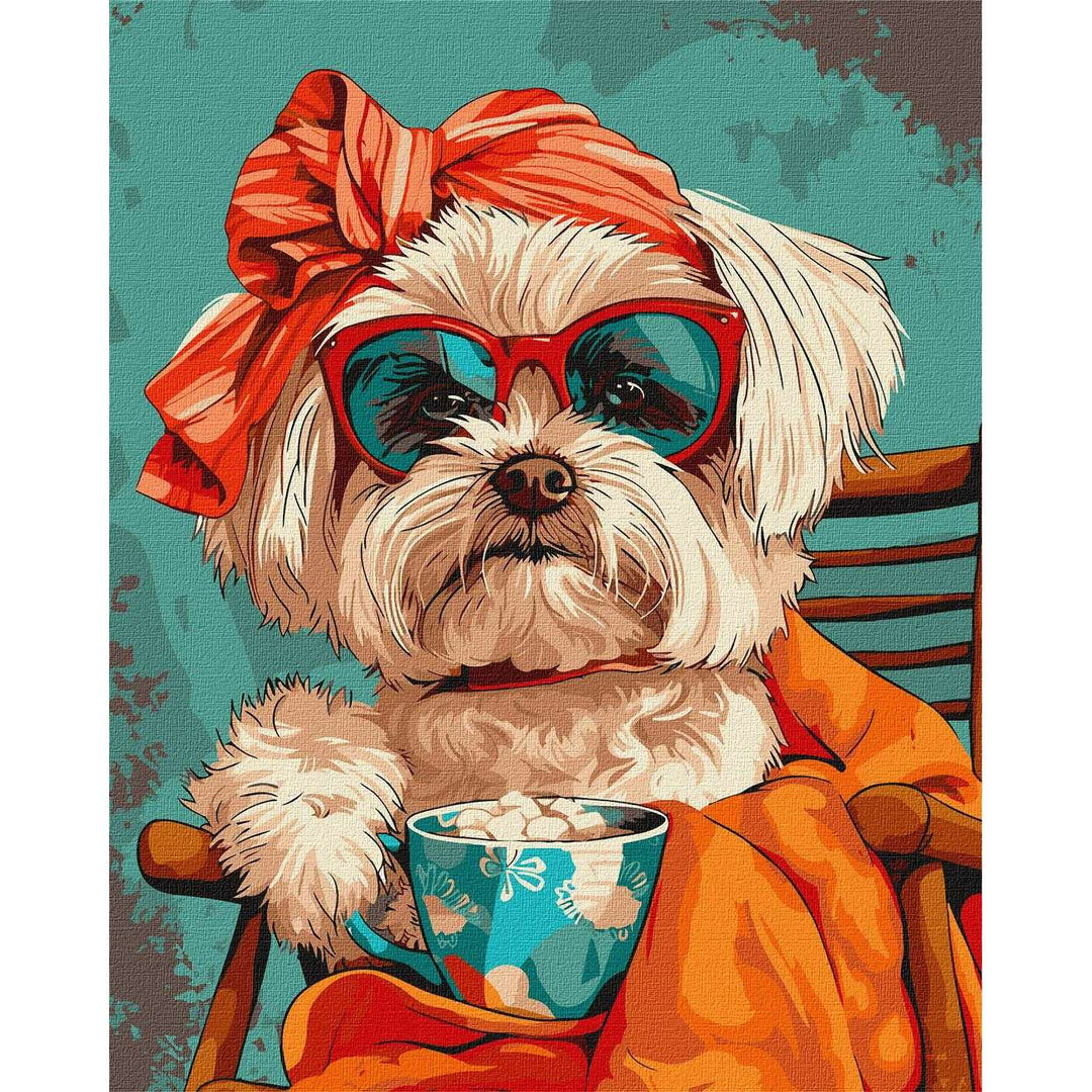 Painting by Numbers kit Stylish shih tzu KHO6610