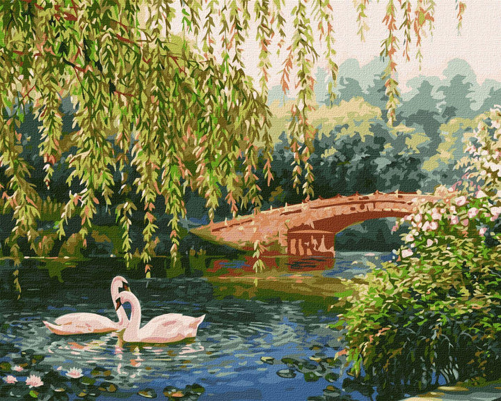 Painting by Numbers kit Swans on the lake KHO4359