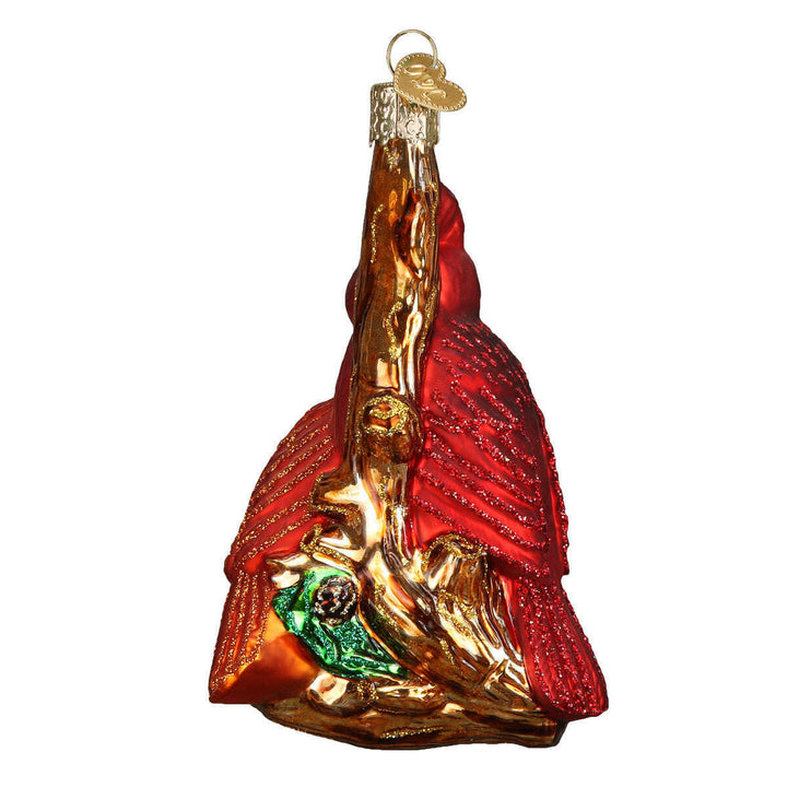 Old World Christmas Pair Of Cardinals Blown Glass Ornament