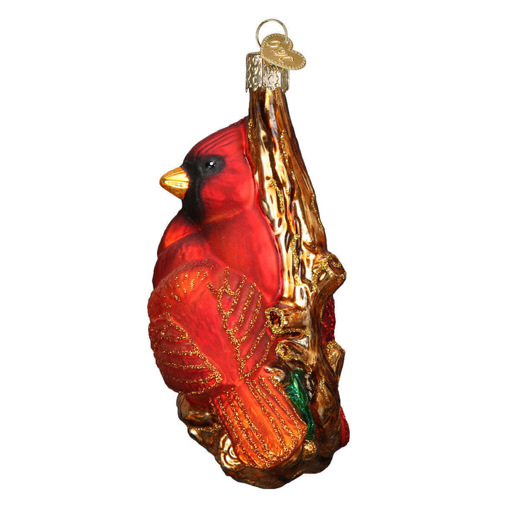 Old World Christmas Pair Of Cardinals Blown Glass Ornament