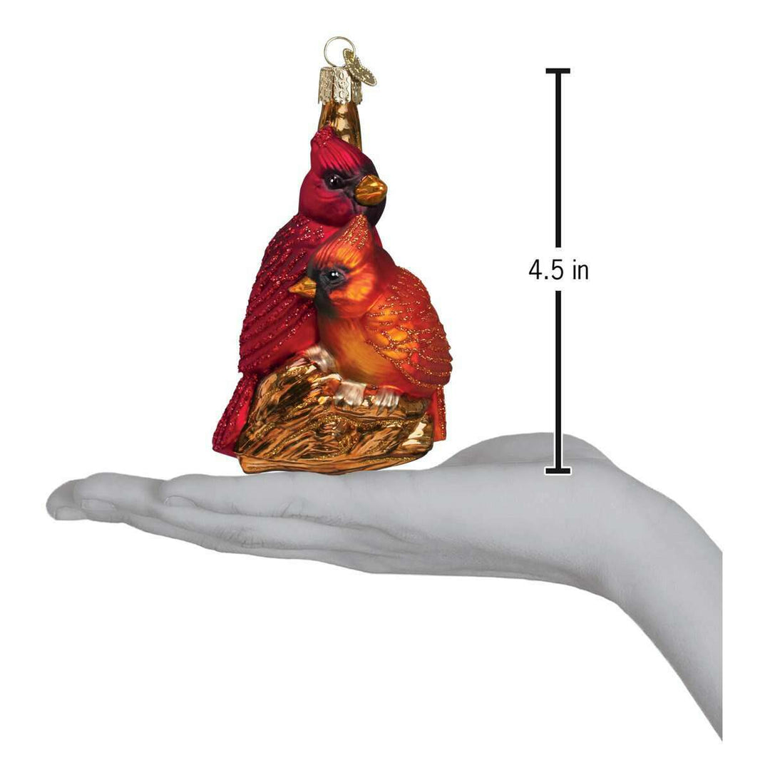 Old World Christmas Pair Of Cardinals Blown Glass Ornament