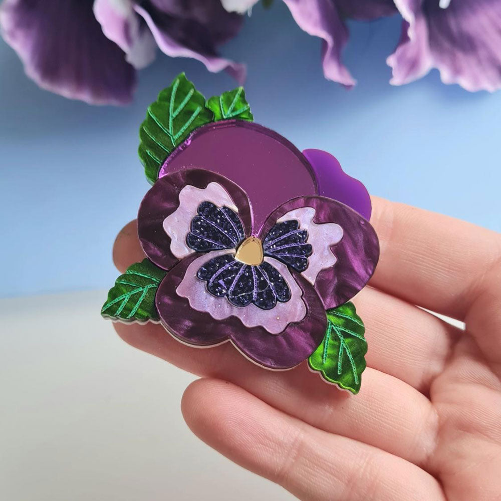 Pansy Brooch - Pre Order by Cherryloco Jewellery 4