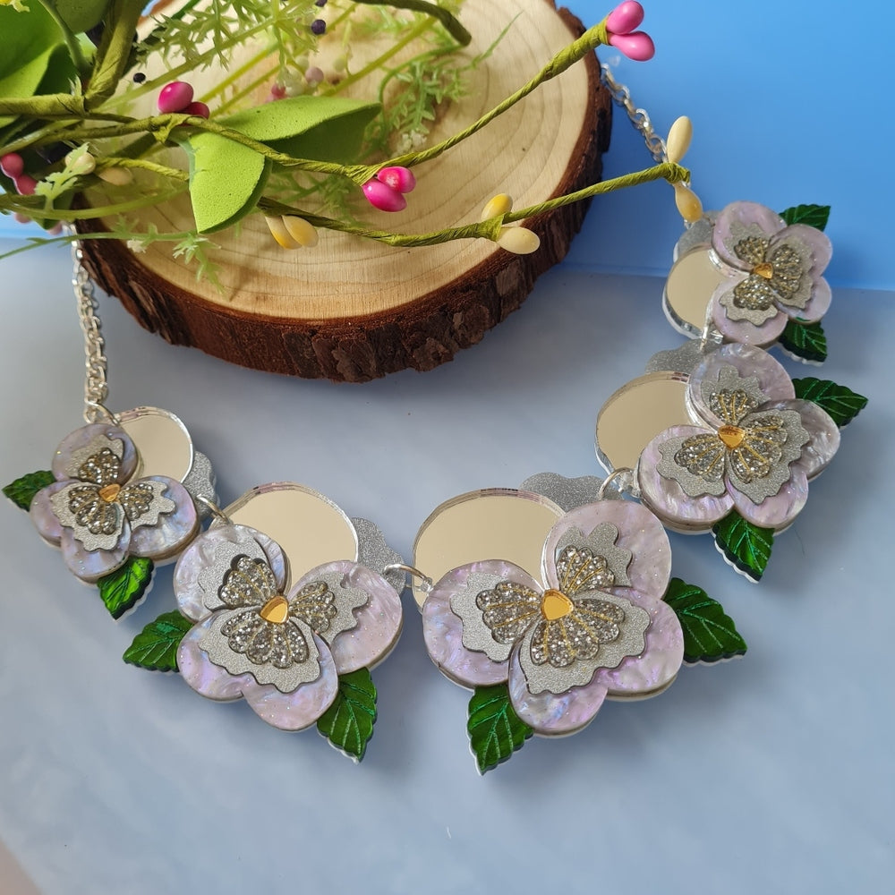 Pansy Charm Statement Necklace - Pre Order by Cherryloco Jewellery 7