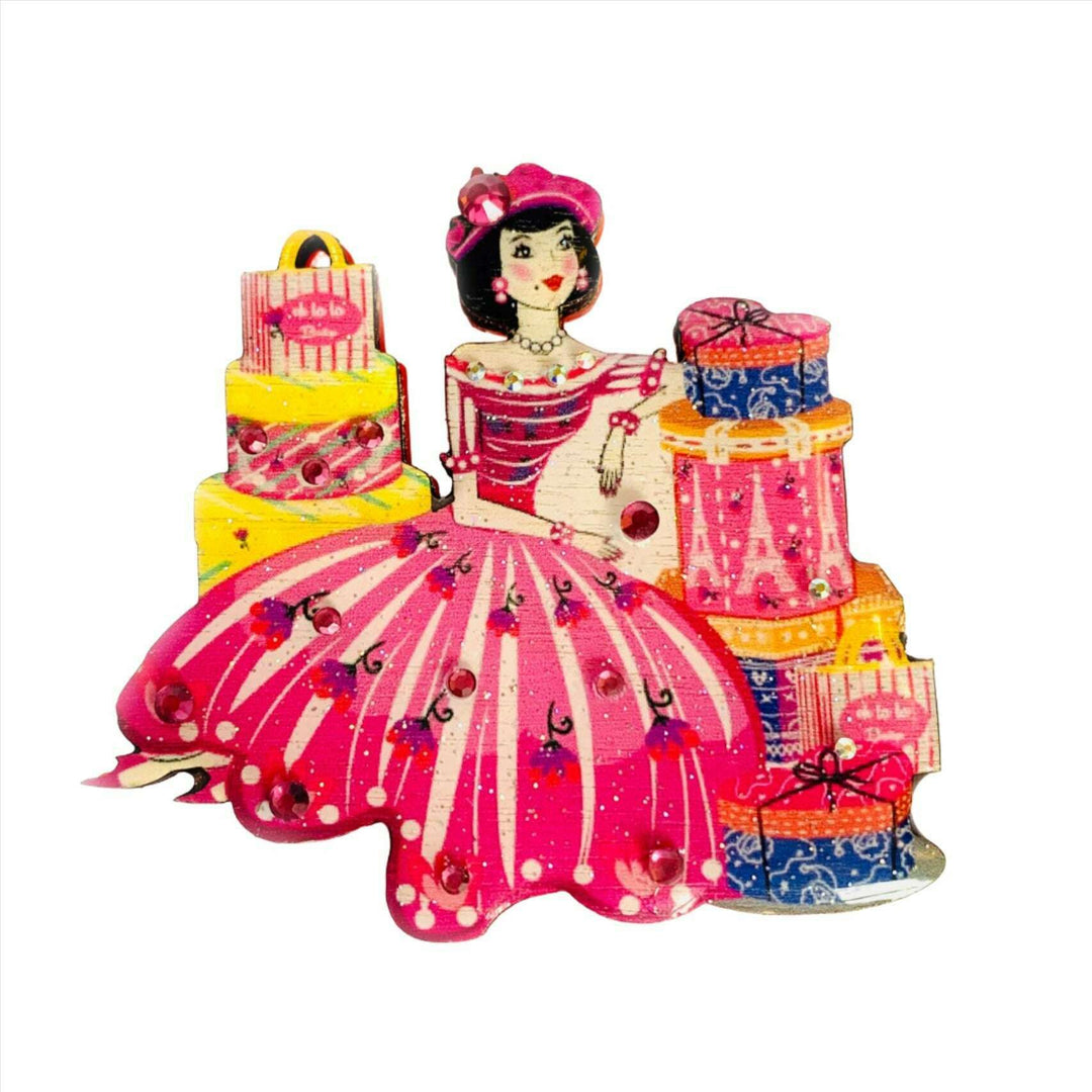 Paris Shopping Brooch by Rosie Rose Parker