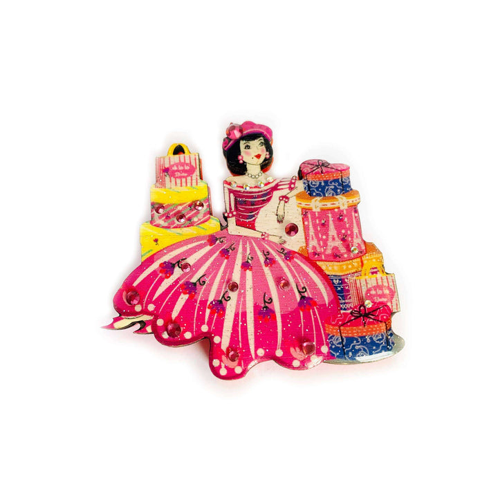 Paris Shopping Brooch by Rosie Rose Parker