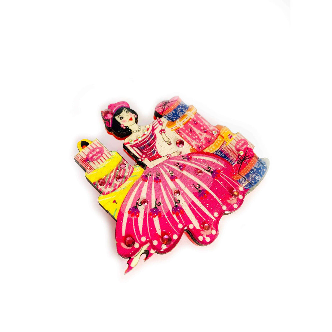 Paris Shopping Brooch by Rosie Rose Parker