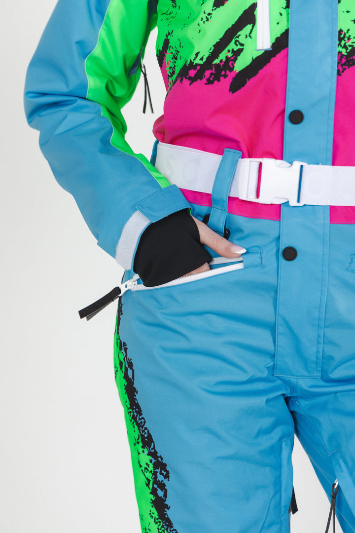 The Park Rat | Neon Spray Design Retro Women's One Piece Ski Suit