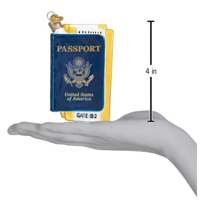 Old World Christmas Passport Blown Glass Ornament
