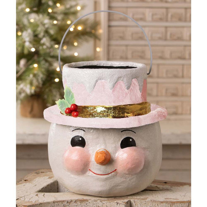 Pastel Holly Hat Snowman By Bethany Lowe Designs 12