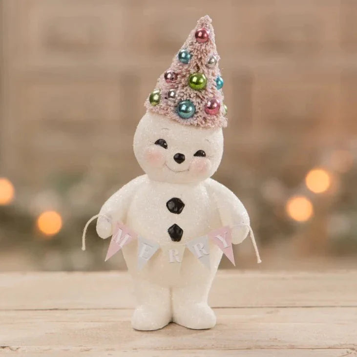 Pastel Merry Snowman With Tree - Quirks!