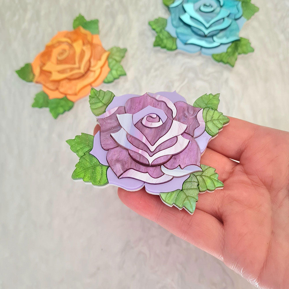 Pastel Rose Brooch by Cherryloco Jewellery 3