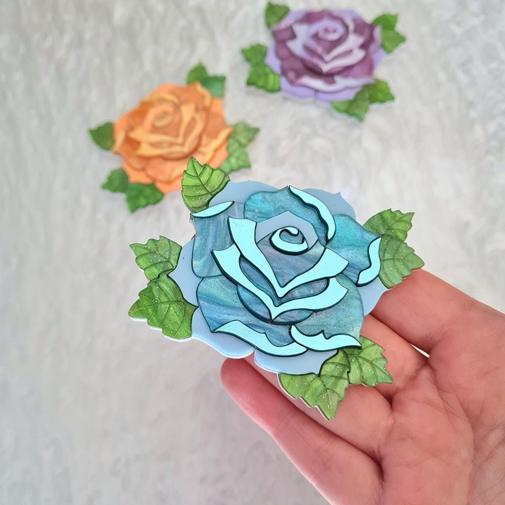 Pastel Rose Brooch by Cherryloco Jewellery 4