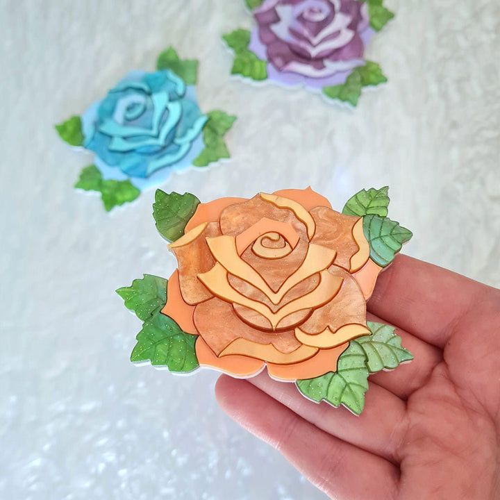 Pastel Rose Brooch by Cherryloco Jewellery 5