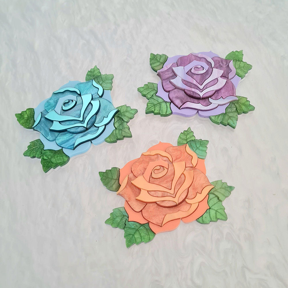 Pastel Rose Brooch by Cherryloco Jewellery 2