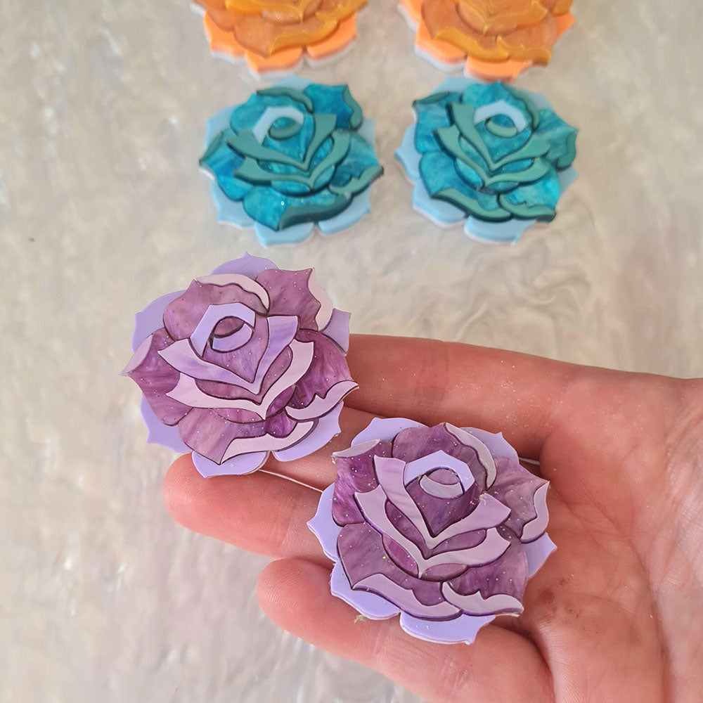 Pastel Rose Brooch Set by Cherryloco Jewellery 4