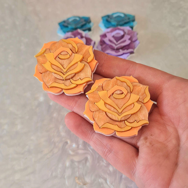 Pastel Rose Brooch Set by Cherryloco Jewellery 5