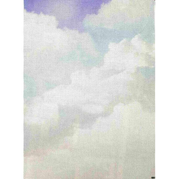 Pastel Skies Designer Printed AIDA Fabric. Canvas for embroidery with an applied background  KF-1139A