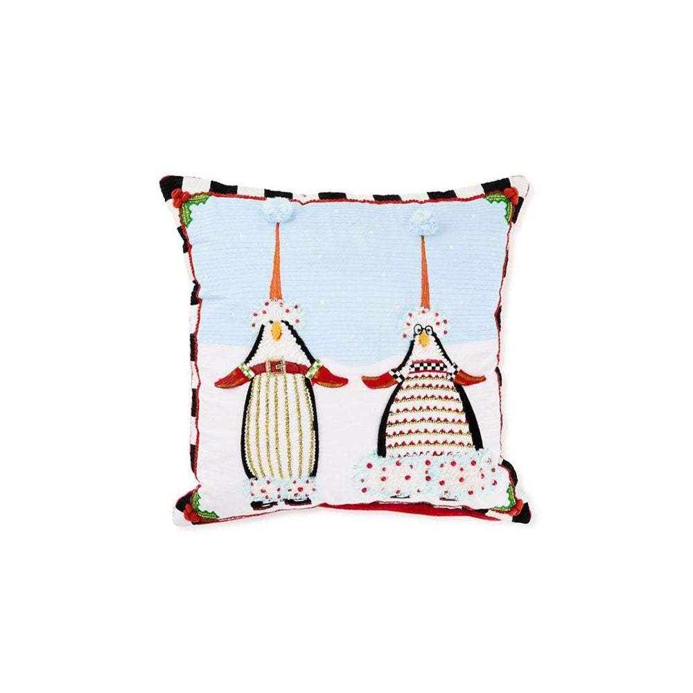 Patience Brewster Santa Penguins Throw Pillow