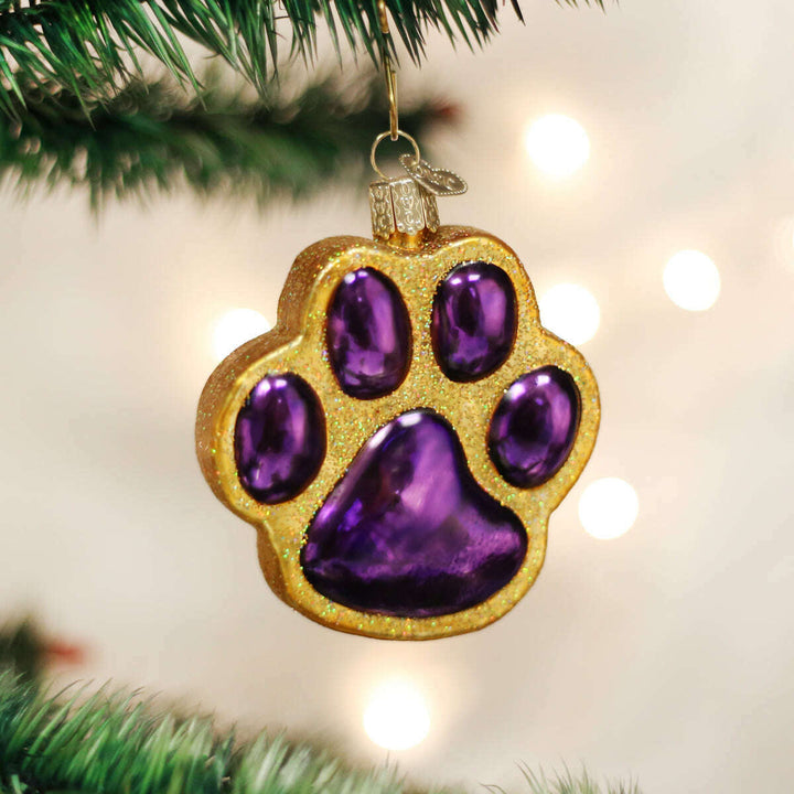 Old World Christmas Paw Print Blown Glass Ornament