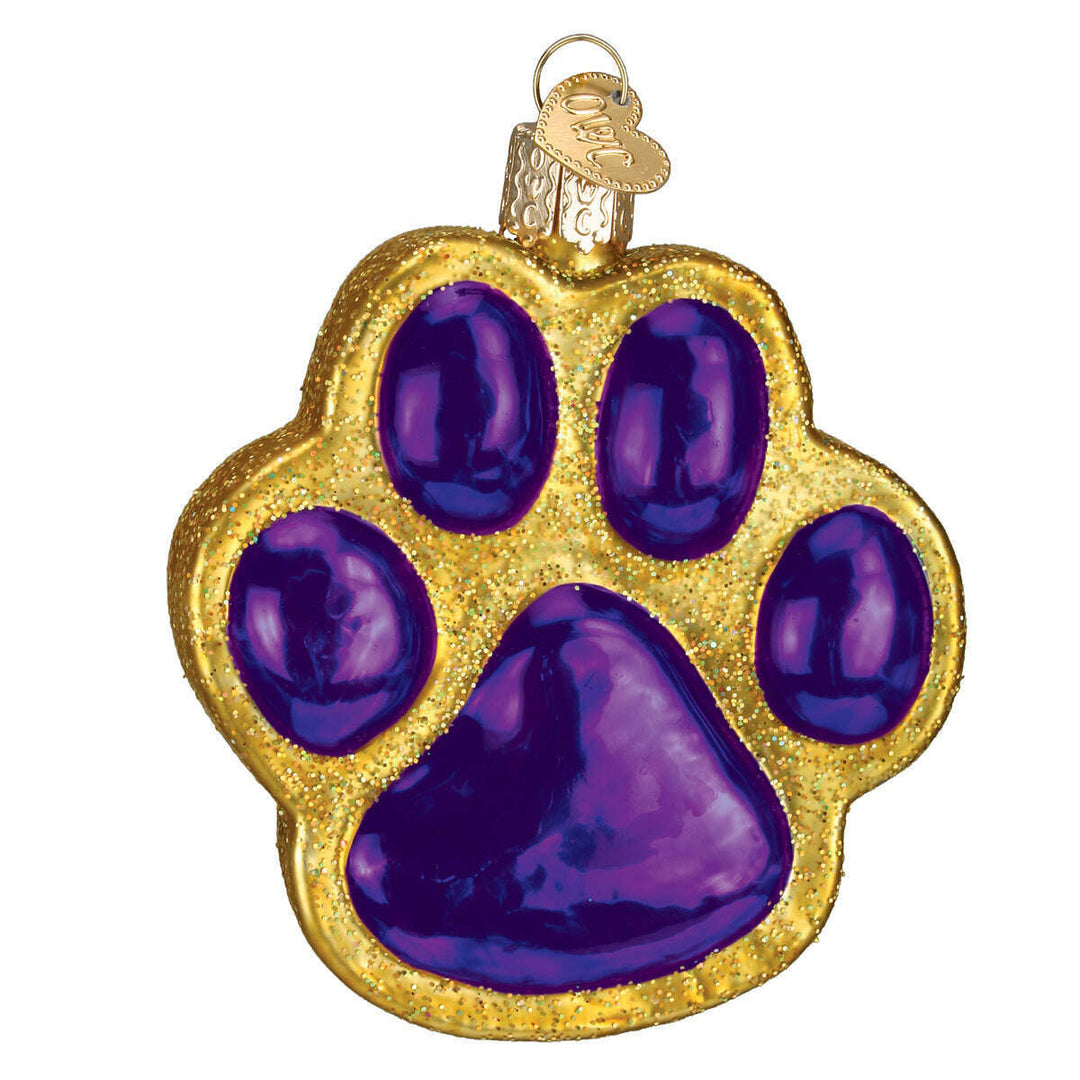 Old World Christmas Paw Print Blown Glass Ornament