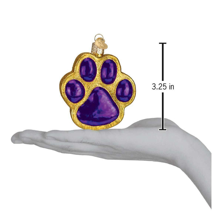 Old World Christmas Paw Print Blown Glass Ornament