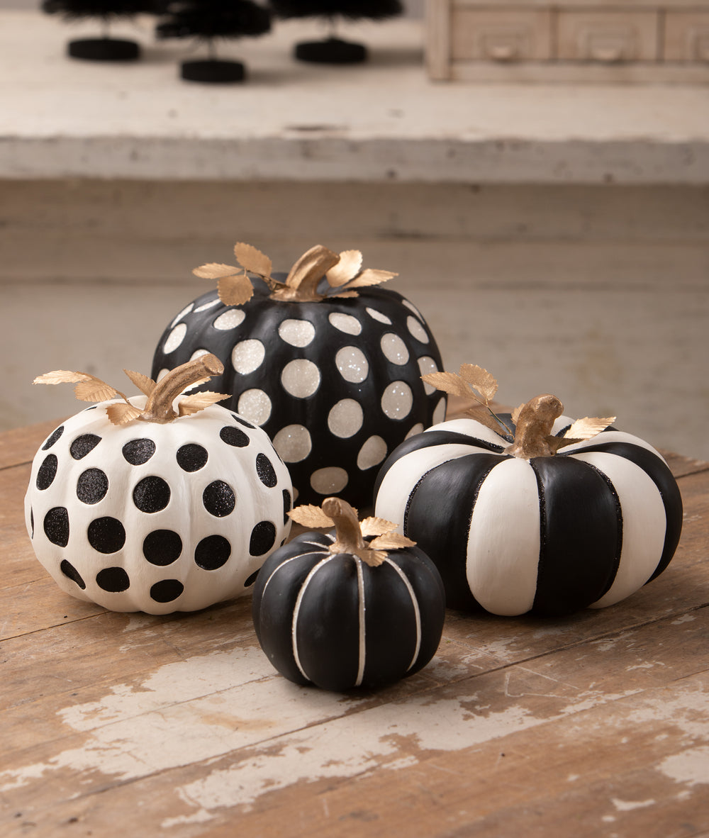 Small Pinstripe Pumpkin by Bethany Lowe Designs, image 2
