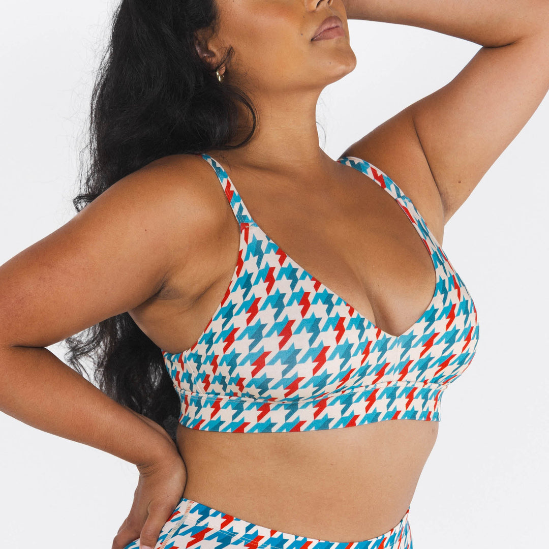The Swanky | Retro Houndstooth Boob Hammock™ Busty Bralette