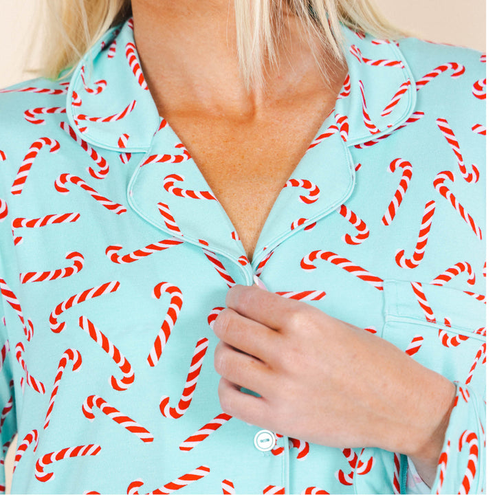 The Peppermint Pimp Canes | Candy Cane SleepDeep™ Long Sleeve Pajama Dress