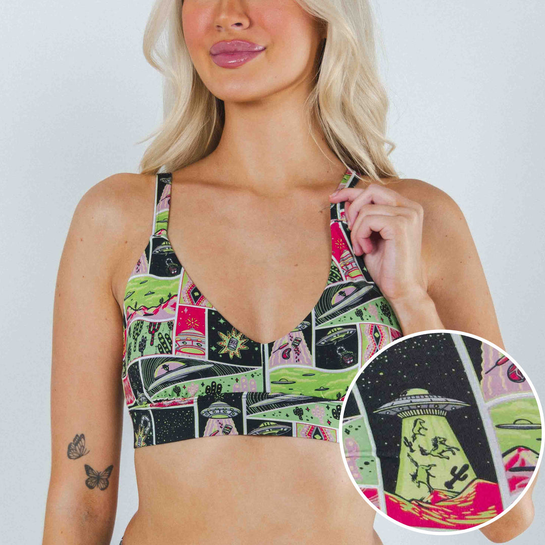 The Area 51 | Retro-Futuristic Alien Boob Hammock™ Plunge Bralette