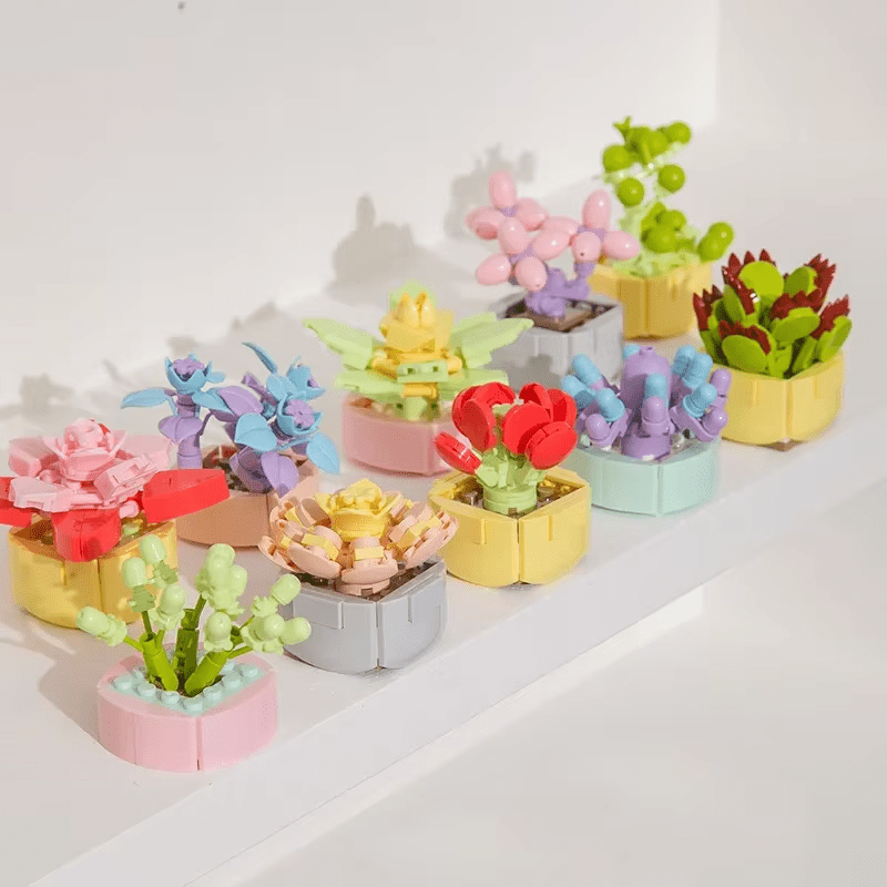 Peach Egg Building Brick Mini Potted Plant F07M9-11(104)-A7
