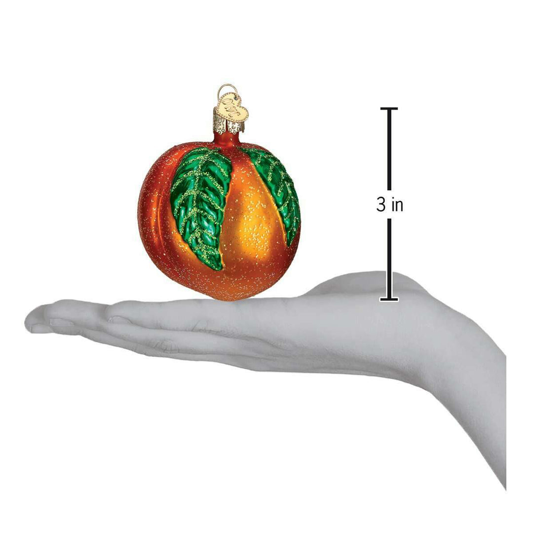 Old World Christmas Peach Blown Glass Ornament