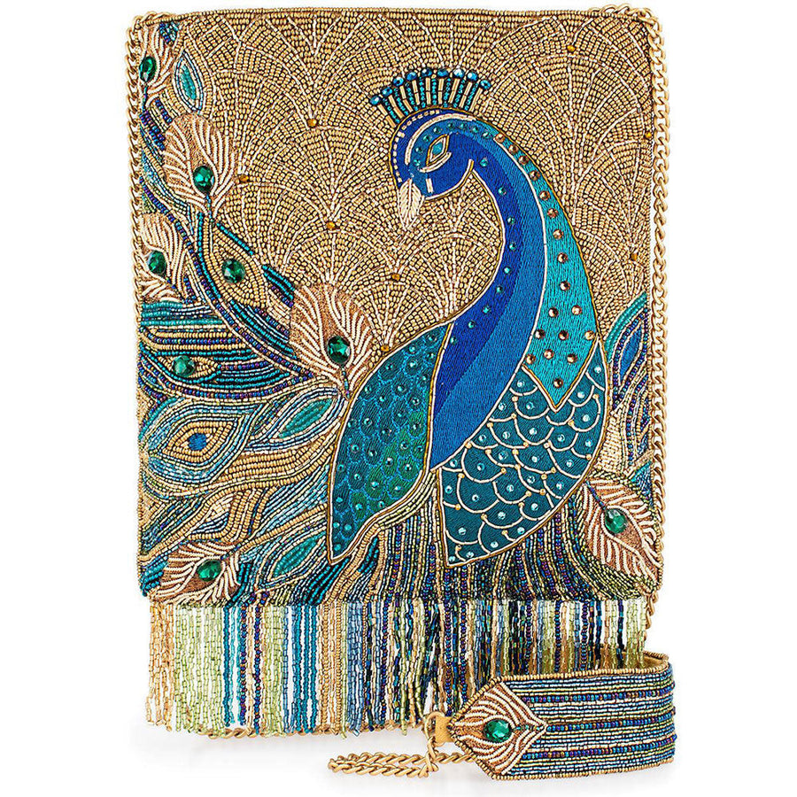 Peacock Feathers Crossbody Handbag by Mary Frances image