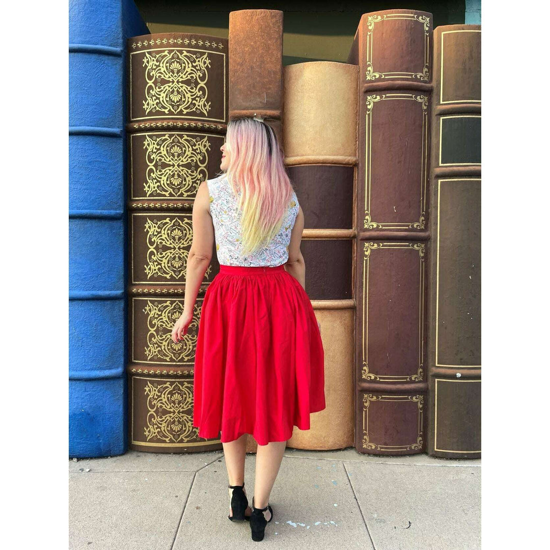 Peggy Swing Skirt in Red