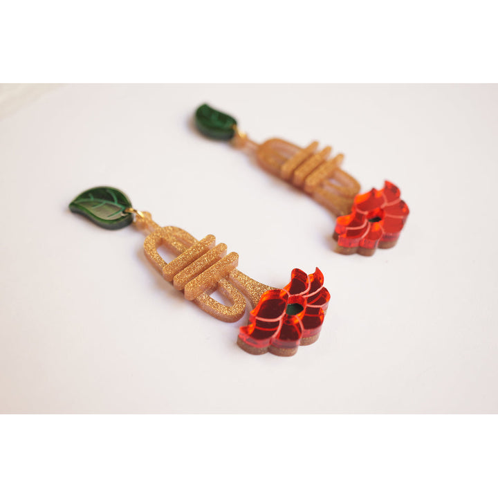 Trumpet with flower earrings by Laliblue 5