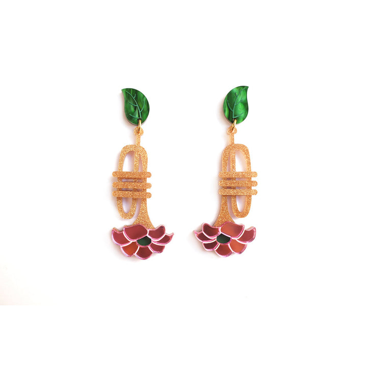 Trumpet with flower earrings by Laliblue 6