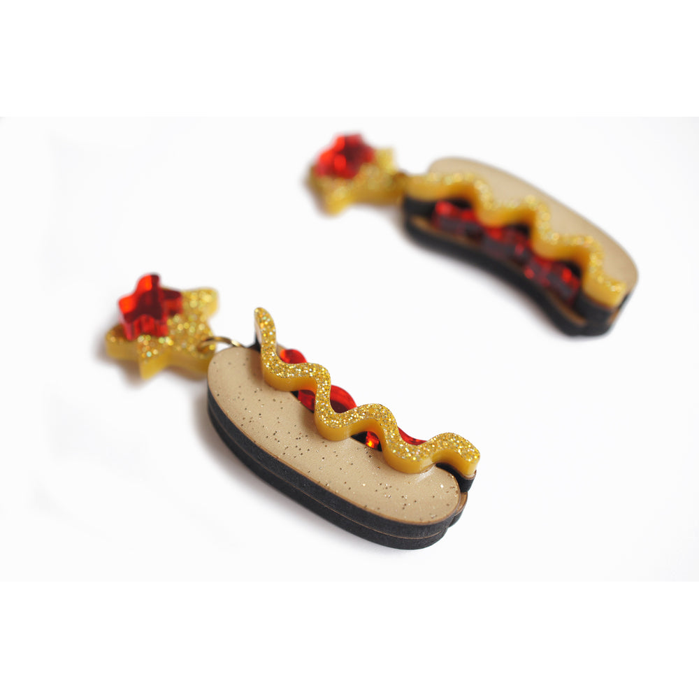 Hot Dog Earrings by Laliblue 