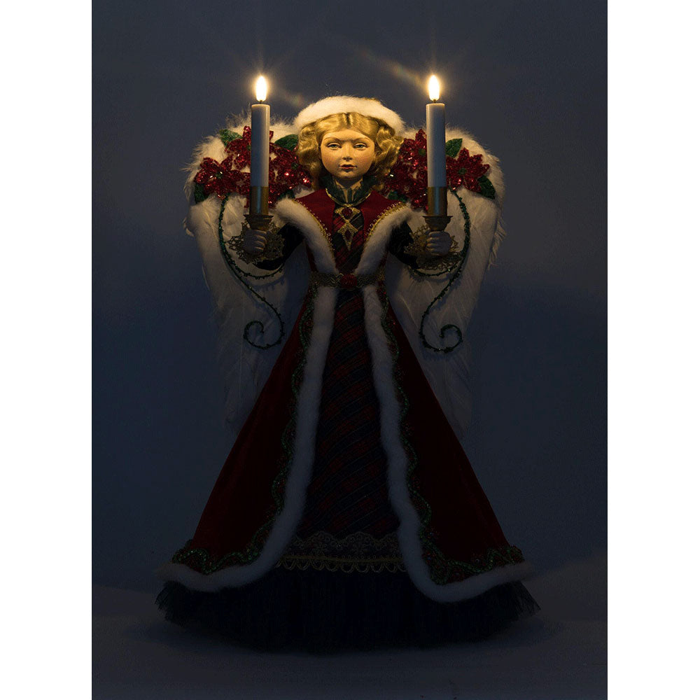 Penelope Poinsettia Angel Tree Topper by Katherine's Collection image 1